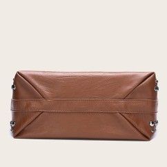 Versatile PU Leather Handbag with Studded Accents – Stylish and Durabl