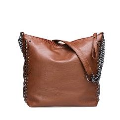 Versatile PU Leather Handbag with Studded Accents – Stylish and Durabl