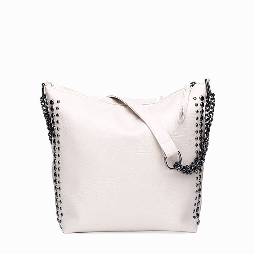 Versatile PU Leather Handbag with Studded Accents – Stylish and Durabl